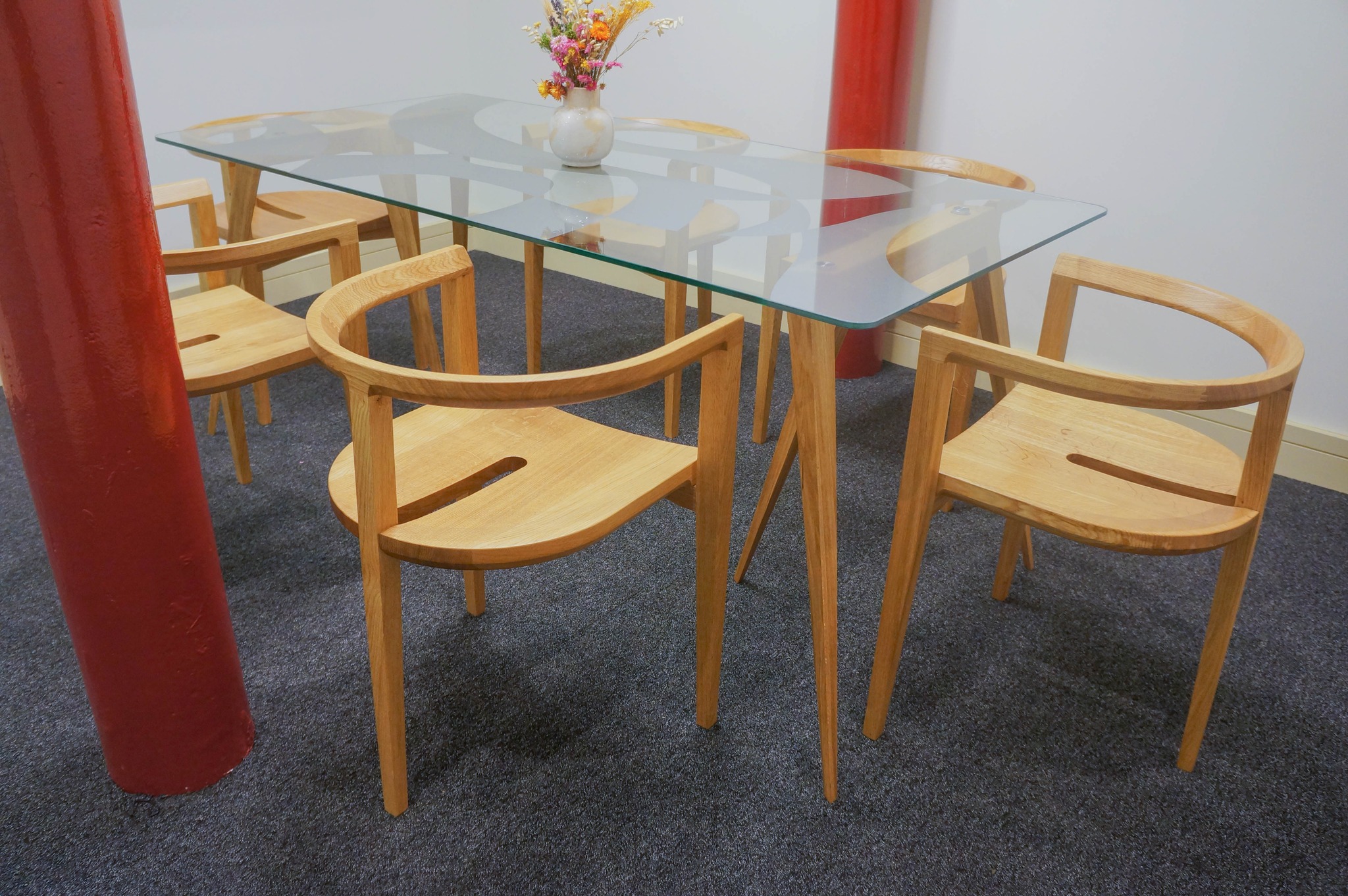 Meeting room table and stacking chairs Dovetailors