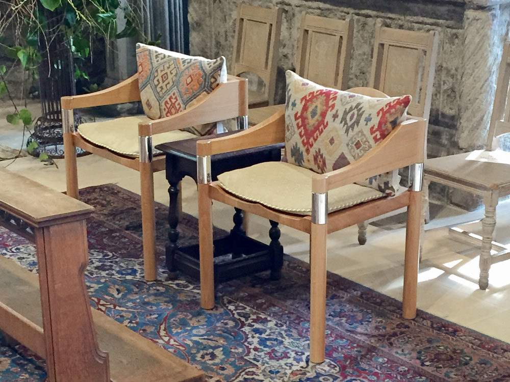 Ceremonial chairs for Royal Maundy Thursday Ceremony