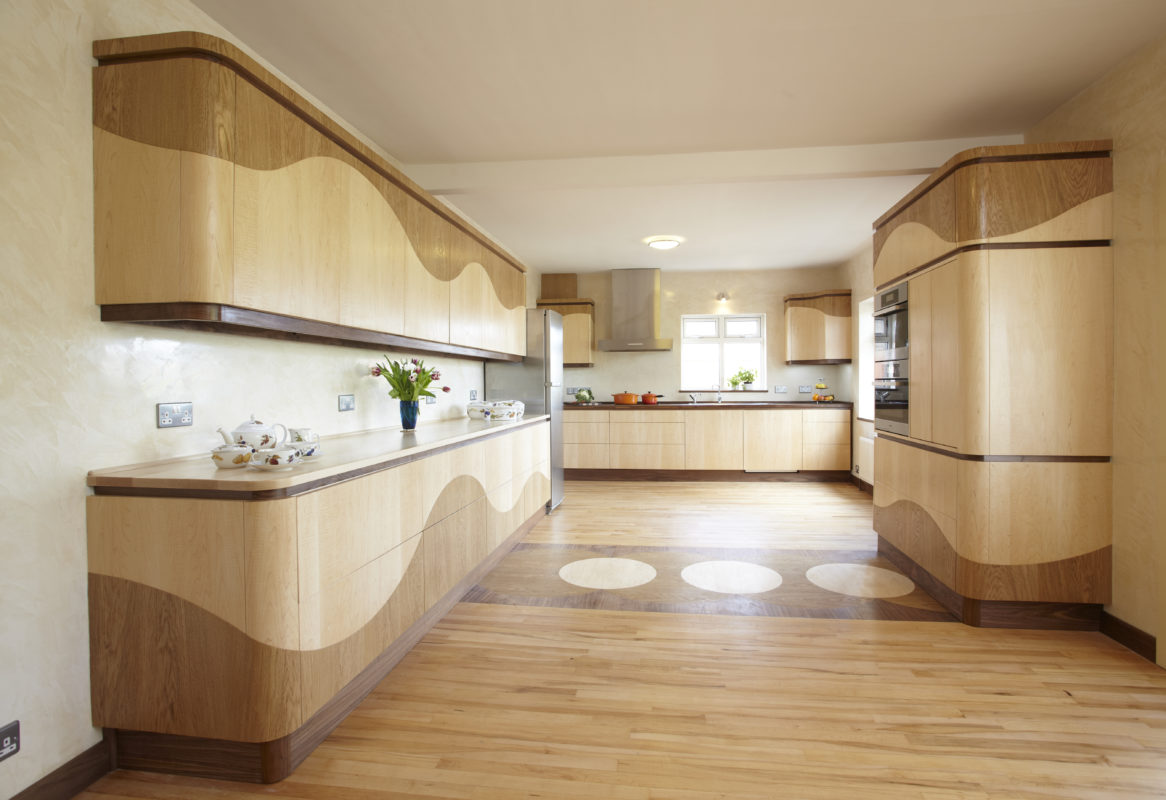 View of contemporary bespoke kitchen