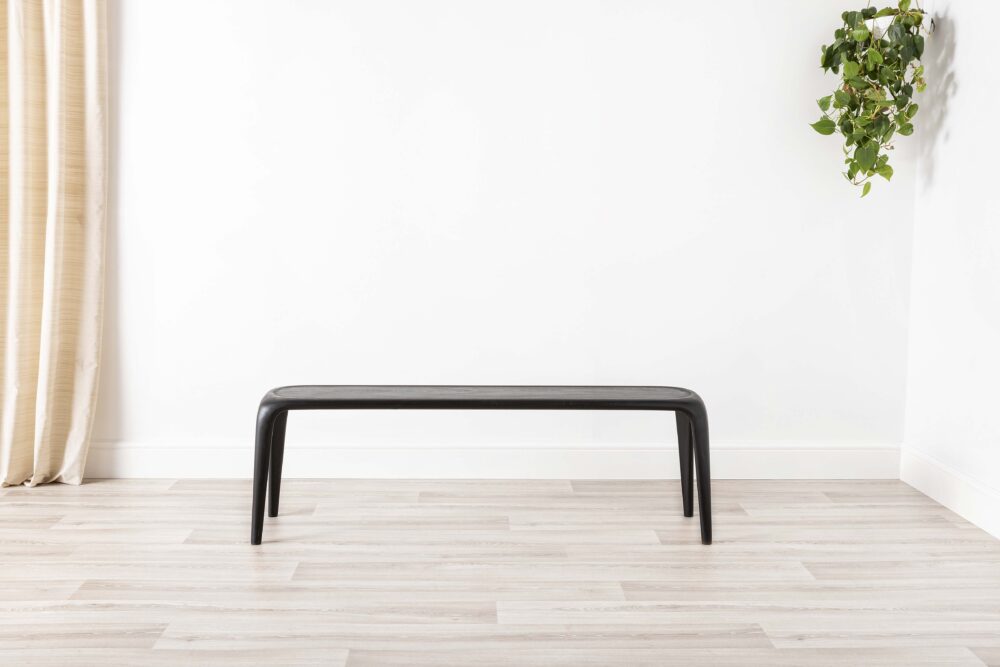 Ebonised Ash Solid Wood Bench