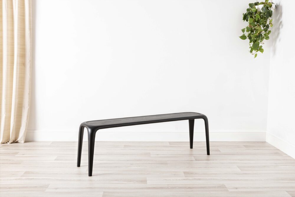 Ebonised Ash Solid Wood Bench