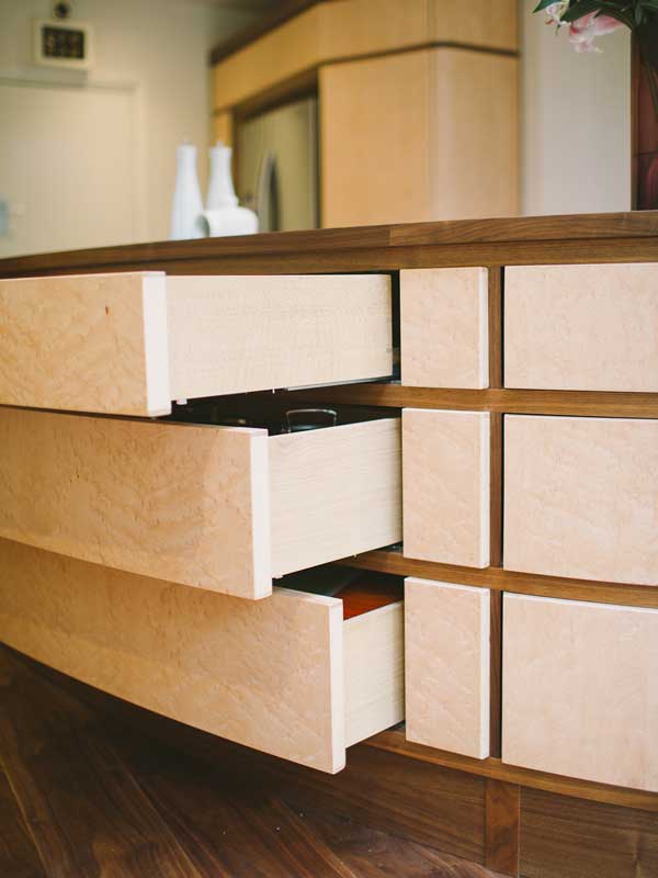Bespoke-Art-Deco-Kitchen-push to open drawers