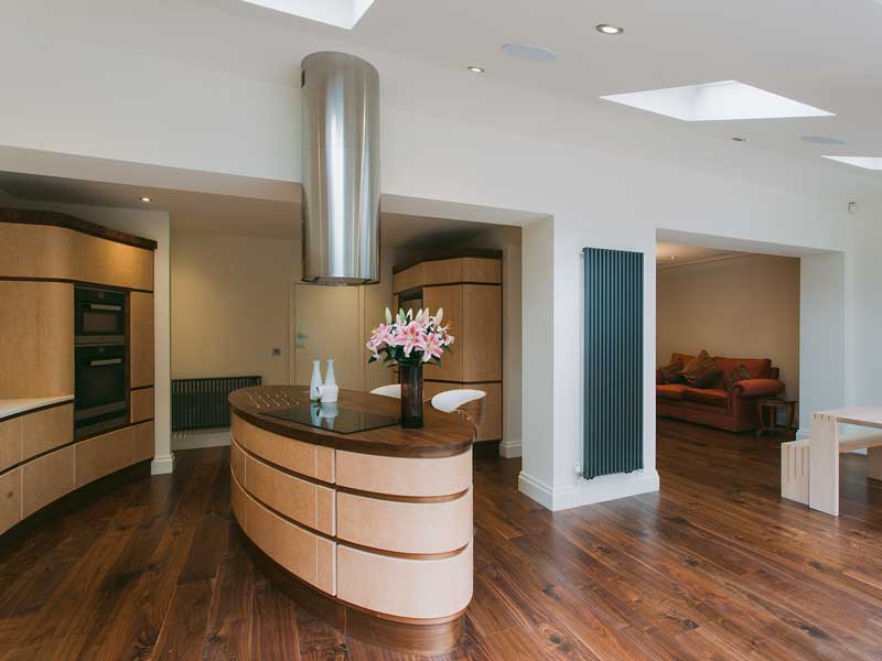 Bespoke-Art-Deco-Kitchen-Oval island unit