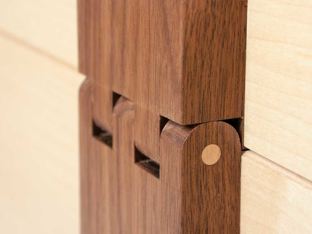 Bespoke blanket chest- bespoke wooden hinge detail