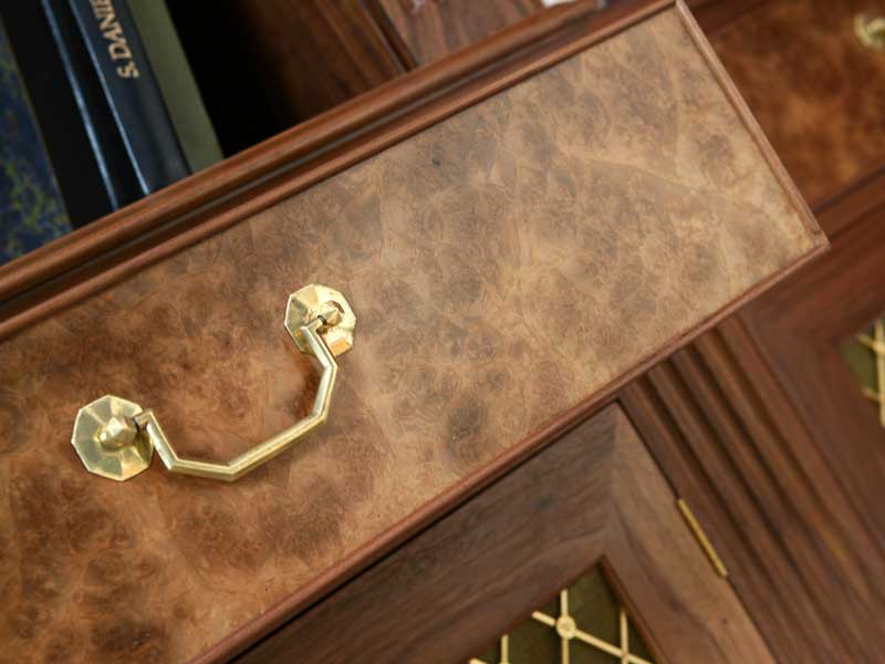 Walnut bespoke fitted library