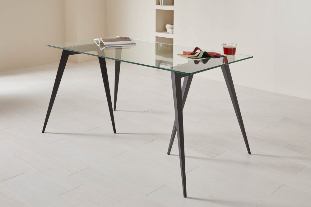 JW/W-1 Trestle Desk with Glass Top