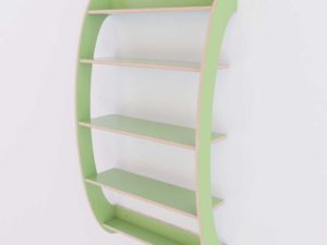 Curved wall shelves birchply and formica