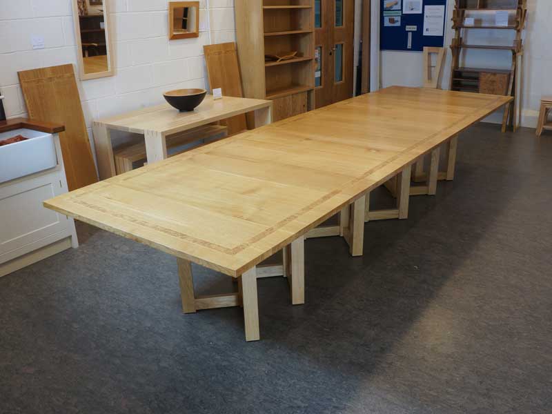 Extra large extending oak dining table