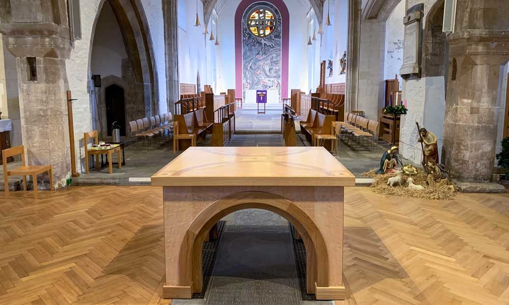 Bespoke altar for Newport Cathedral - bespoke church furniture