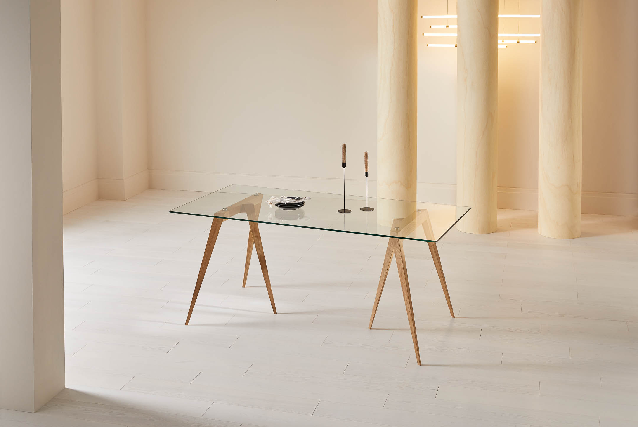 JW/W1 Trestle Legs with Dining Glass Top - Image 8
