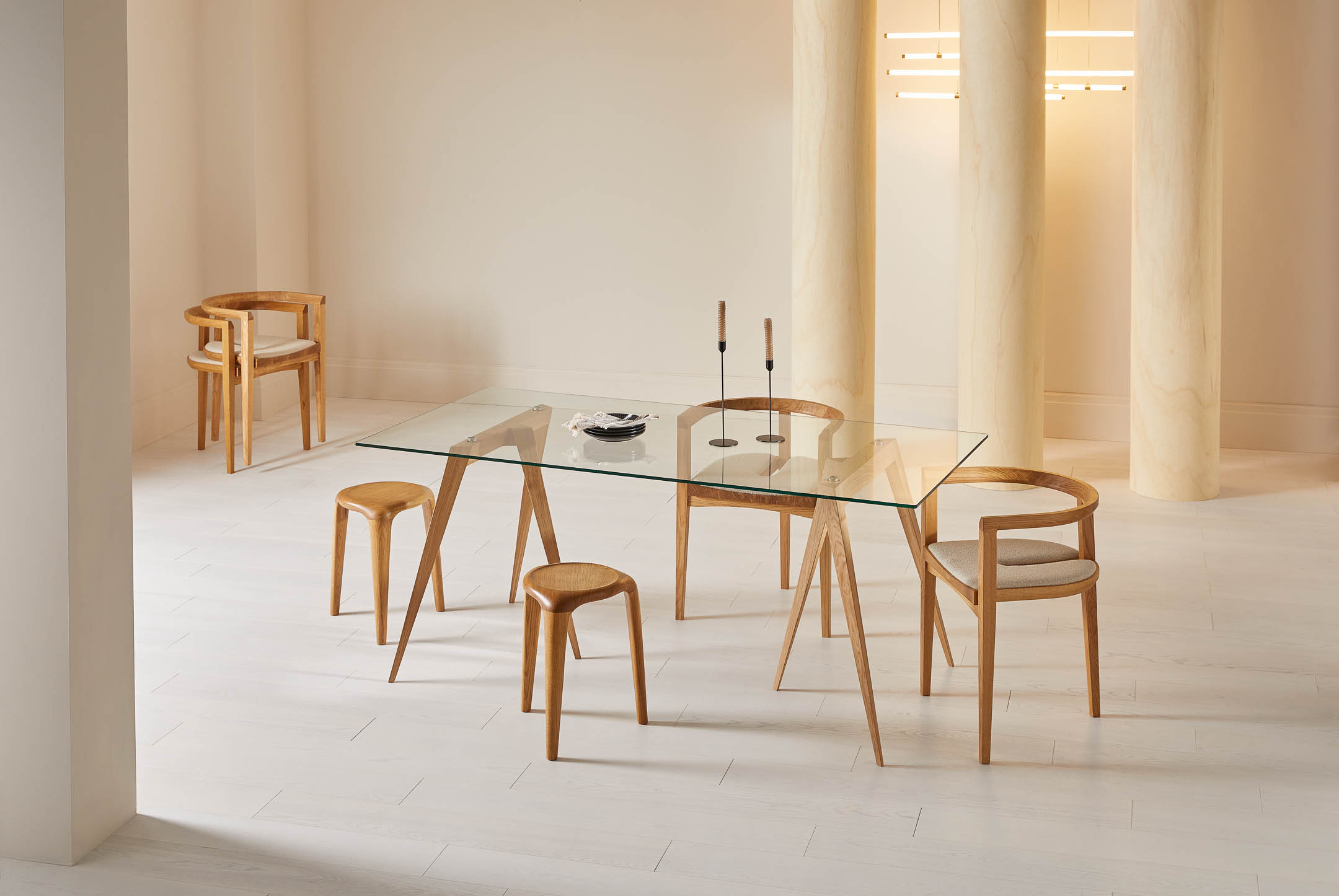 JW/W1 Trestle Legs with Dining Glass Top - Image 6