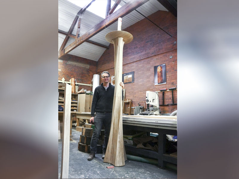 Paschal Candle stand in oak - Community of the Resurection at Mirfield