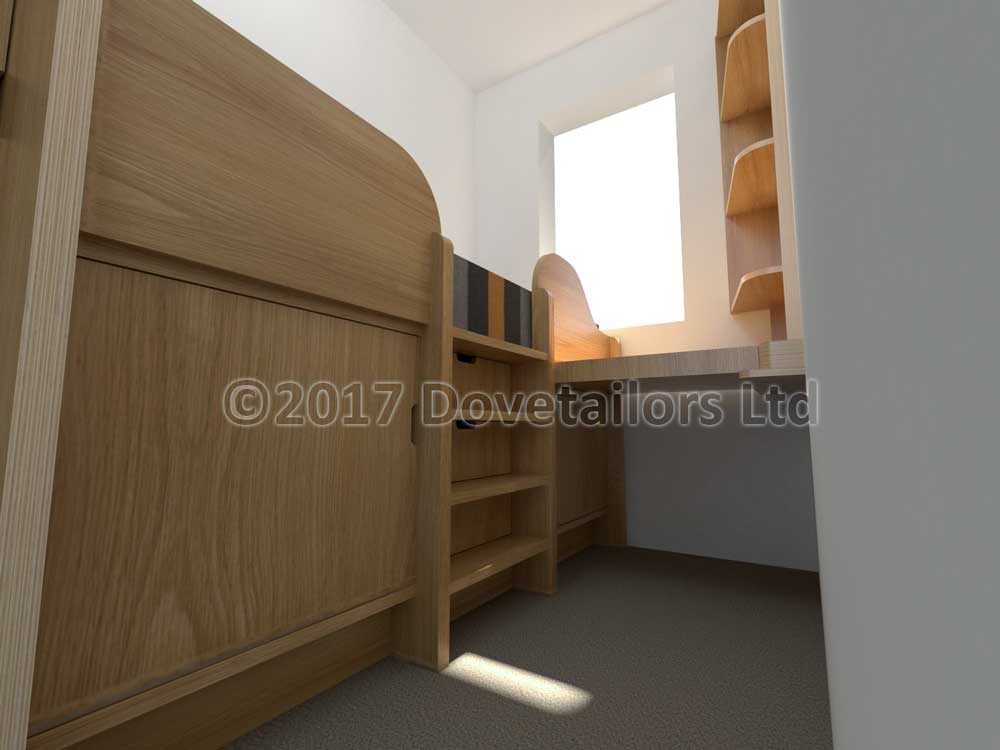 Small-bedrooms-cabin-bed-with-pull-out-desk-