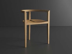 Solid Hardwood stacking chair in oak