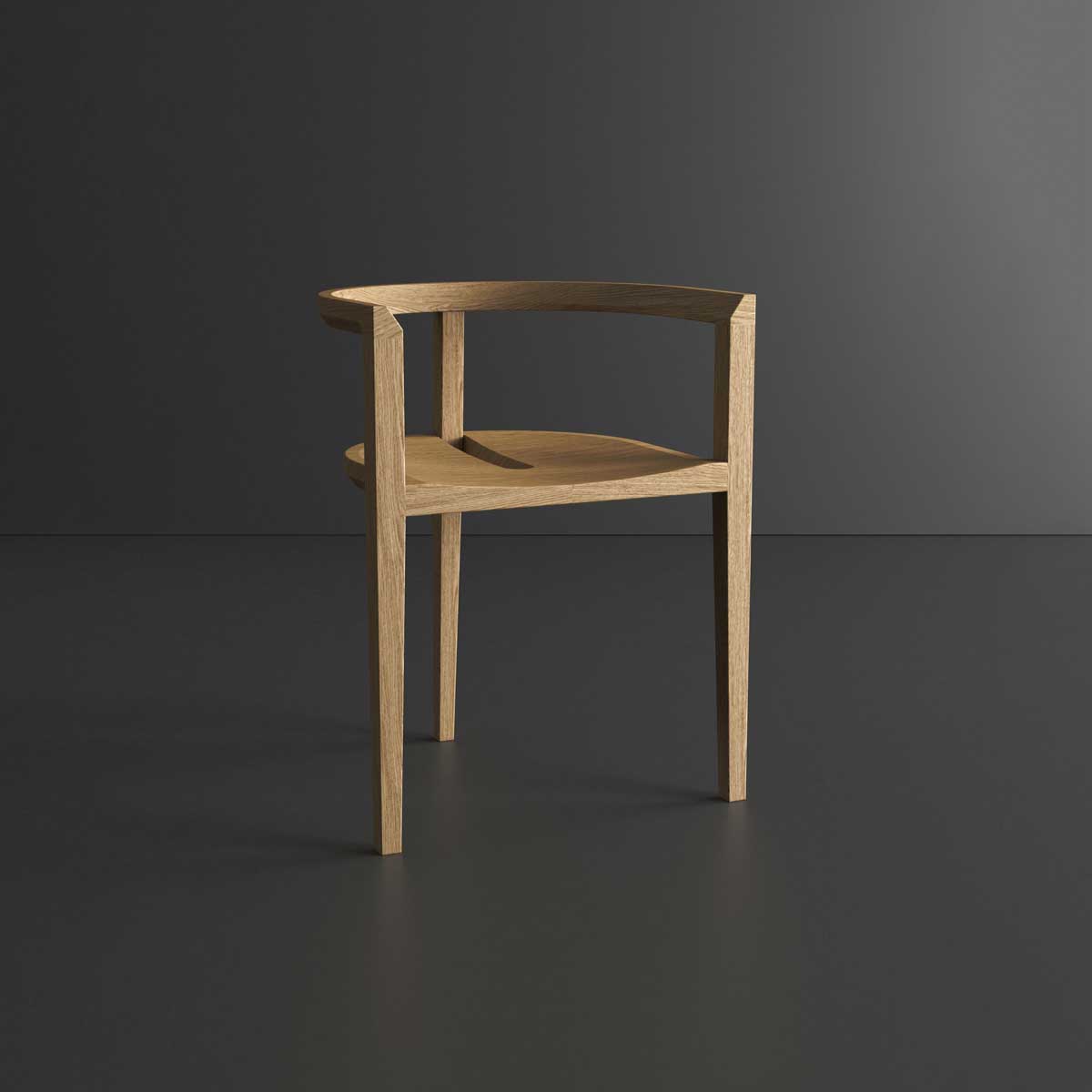 Solid Hardwood stacking chair in oak