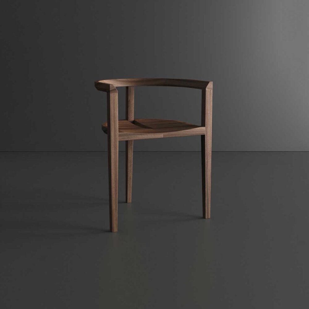 Solid Hardwood stacking chair in walnut