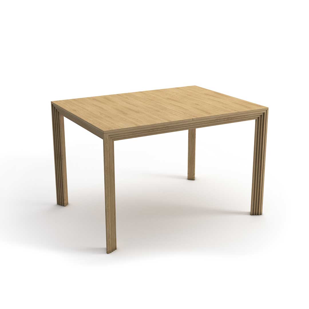 Stepped extending dining table - closed
