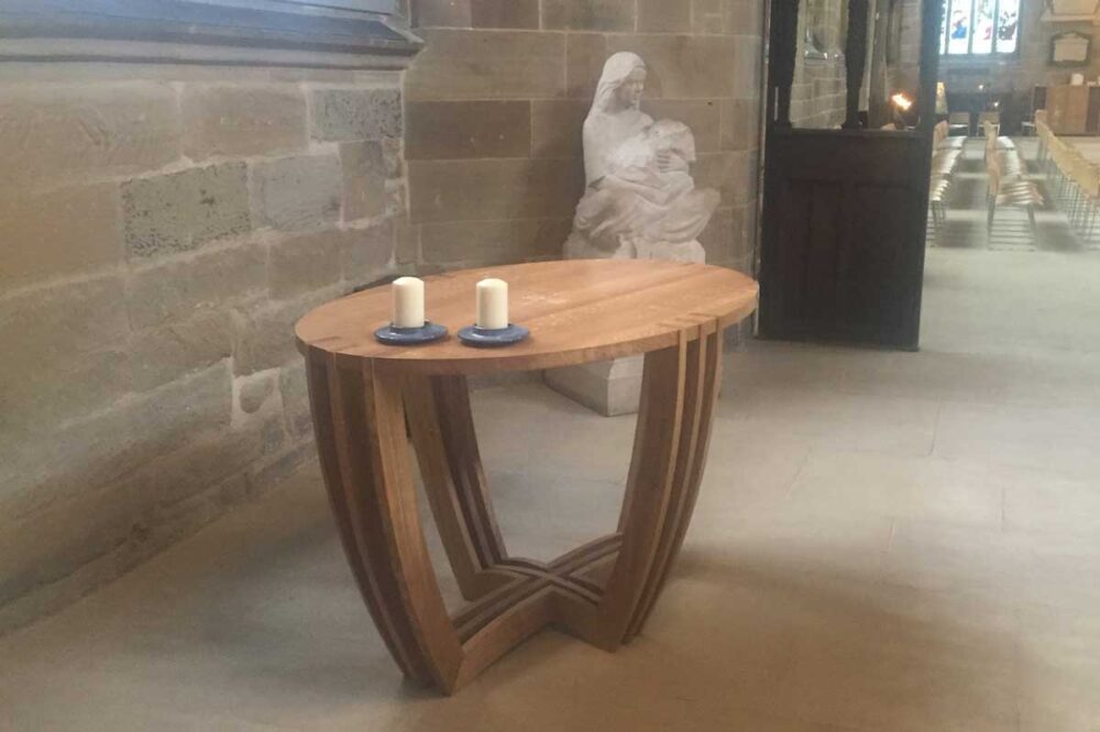 Waekfield Cathedral small altar table in oak