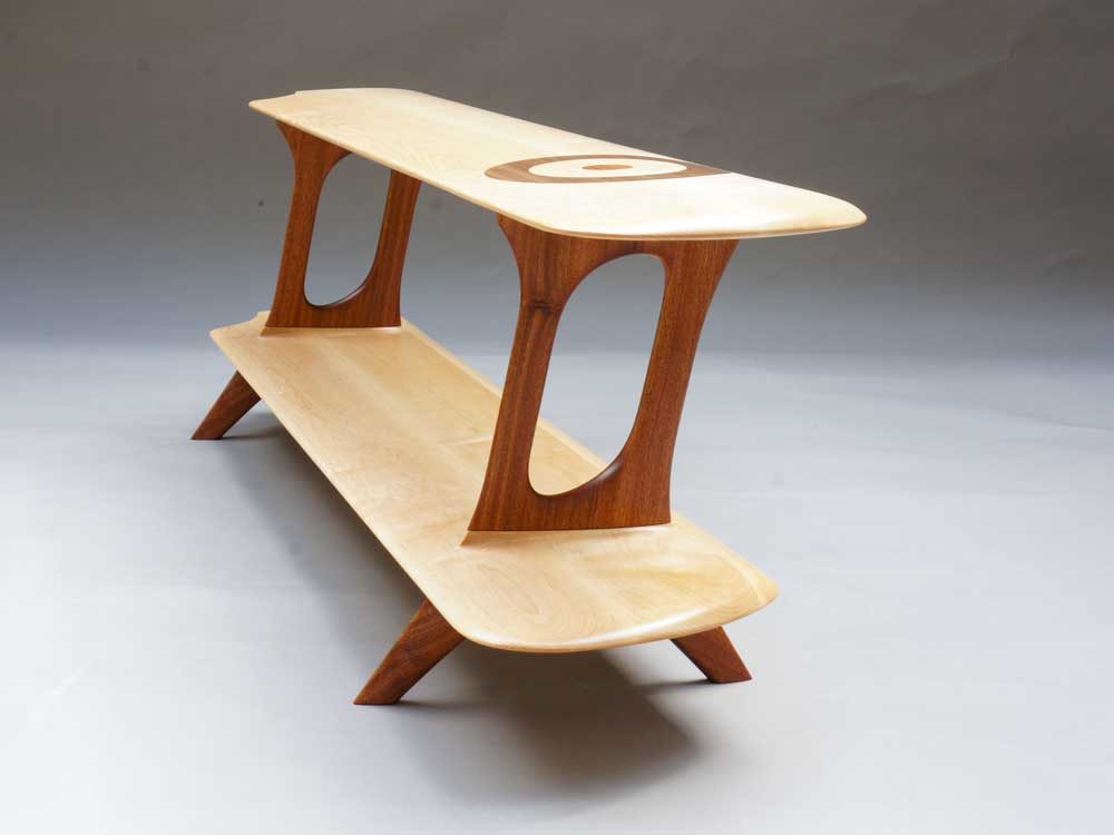 bi-plane shape bespoke wooden bench