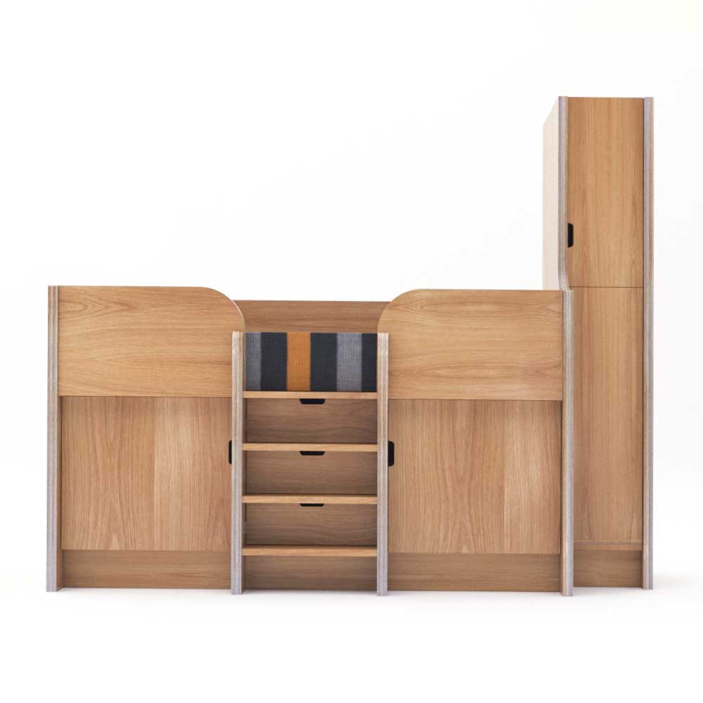 mid sleeper with wardrobe and drawers