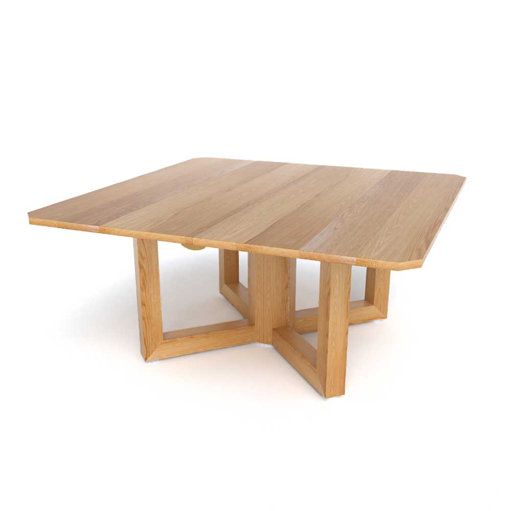 Square extendable dining table