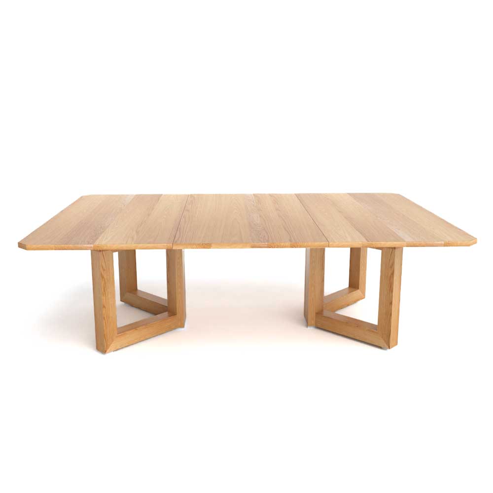 Square extendable dining table